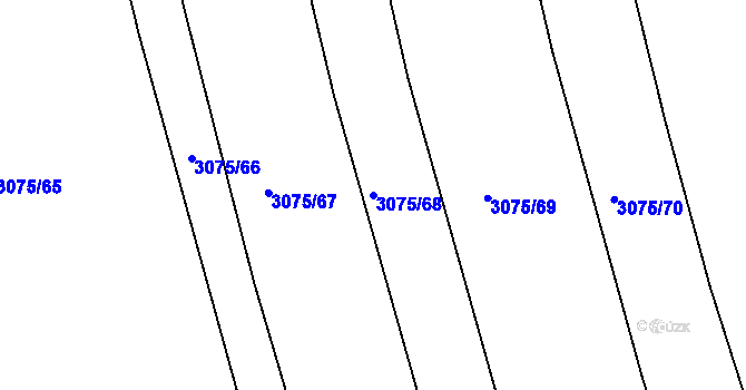 Parcela st. 3075/68 v KÚ Jemnice, Katastrální mapa
