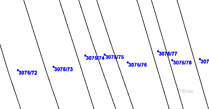 Parcela st. 3075/75 v KÚ Jemnice, Katastrální mapa