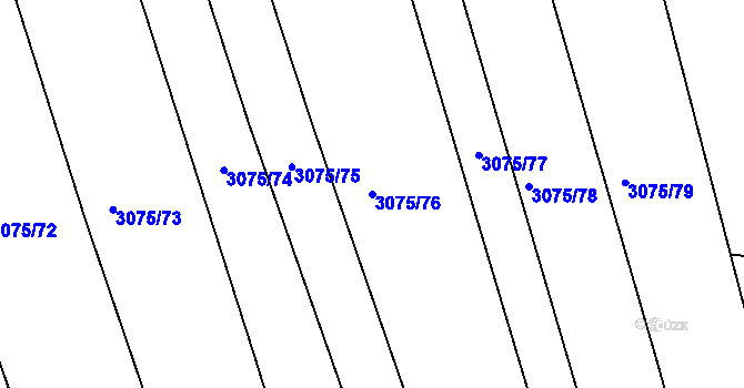 Parcela st. 3075/76 v KÚ Jemnice, Katastrální mapa