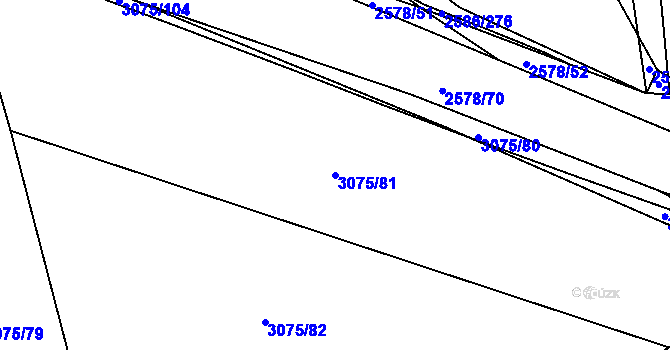 Parcela st. 3075/81 v KÚ Jemnice, Katastrální mapa