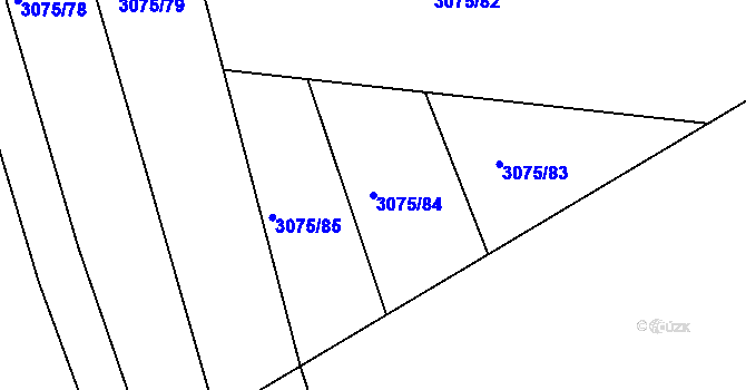Parcela st. 3075/84 v KÚ Jemnice, Katastrální mapa