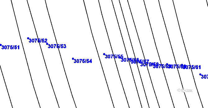 Parcela st. 3075/55 v KÚ Jemnice, Katastrální mapa