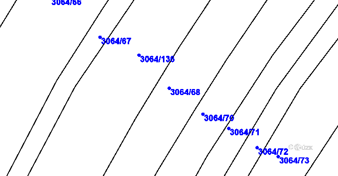 Parcela st. 3064/68 v KÚ Jemnice, Katastrální mapa