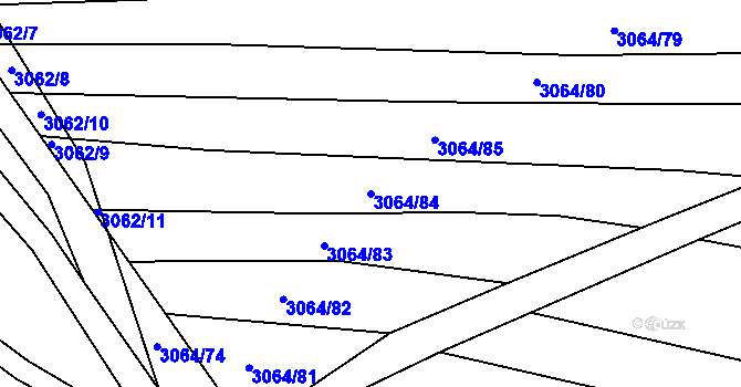 Parcela st. 3064/84 v KÚ Jemnice, Katastrální mapa