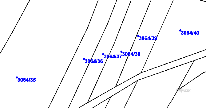 Parcela st. 3064/37 v KÚ Jemnice, Katastrální mapa