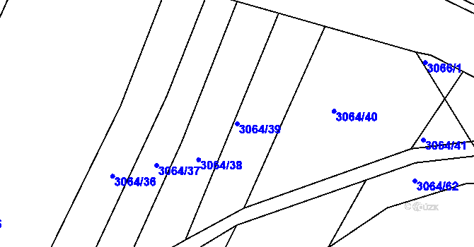 Parcela st. 3064/39 v KÚ Jemnice, Katastrální mapa