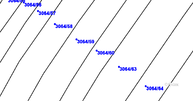 Parcela st. 3064/60 v KÚ Jemnice, Katastrální mapa