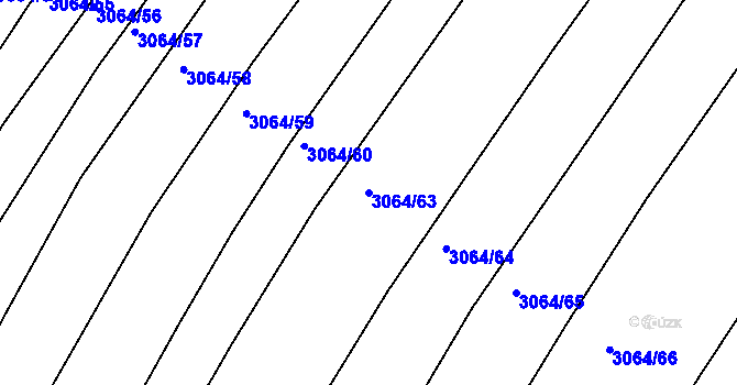 Parcela st. 3064/63 v KÚ Jemnice, Katastrální mapa