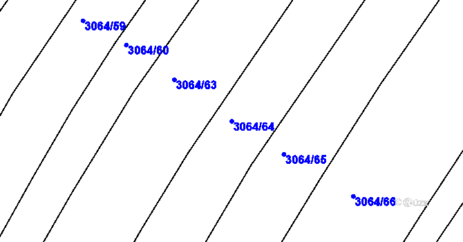 Parcela st. 3064/64 v KÚ Jemnice, Katastrální mapa