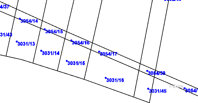 Parcela st. 3054/17 v KÚ Jemnice, Katastrální mapa
