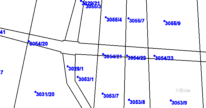Parcela st. 3054/21 v KÚ Jemnice, Katastrální mapa