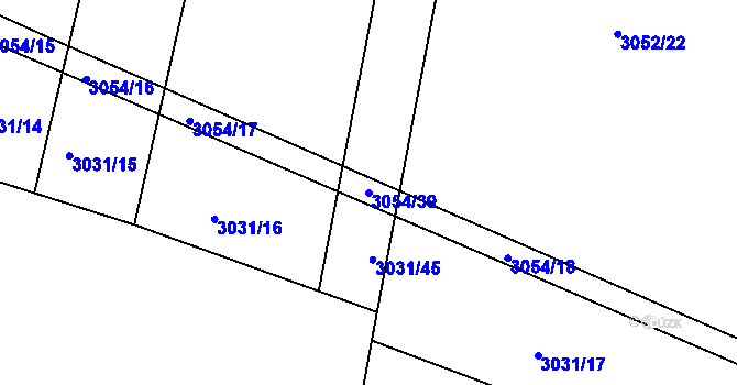 Parcela st. 3054/39 v KÚ Jemnice, Katastrální mapa
