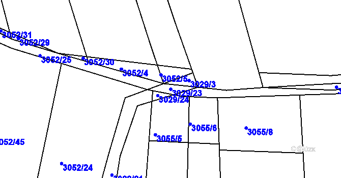 Parcela st. 3029/23 v KÚ Jemnice, Katastrální mapa
