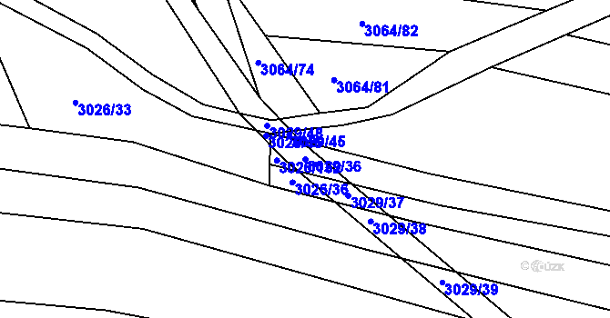 Parcela st. 3029/36 v KÚ Jemnice, Katastrální mapa