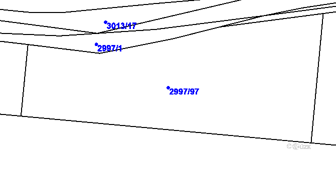Parcela st. 2997/97 v KÚ Jemnice, Katastrální mapa