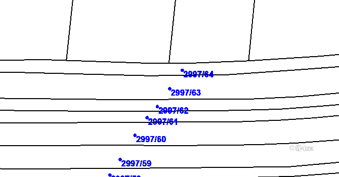 Parcela st. 2997/63 v KÚ Jemnice, Katastrální mapa