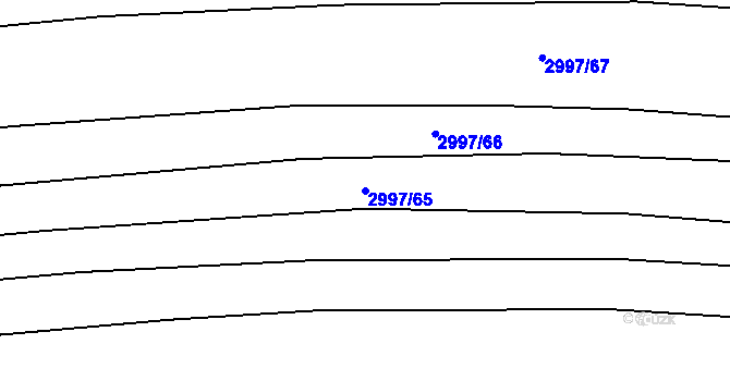 Parcela st. 2997/65 v KÚ Jemnice, Katastrální mapa