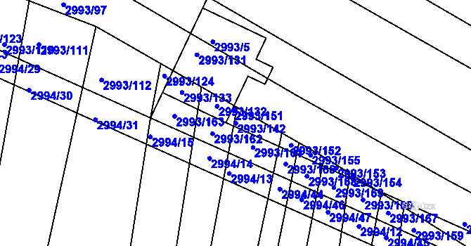 Parcela st. 2993/142 v KÚ Jemnice, Katastrální mapa