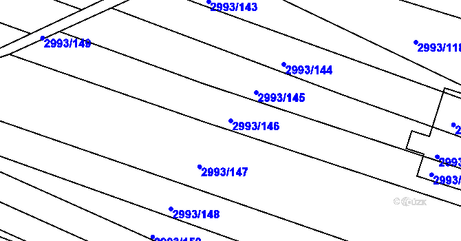 Parcela st. 2993/146 v KÚ Jemnice, Katastrální mapa