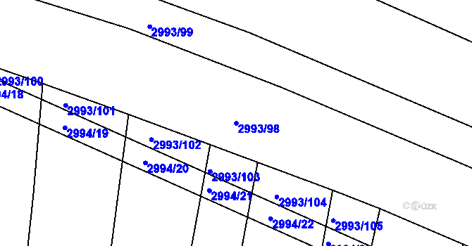 Parcela st. 2993/98 v KÚ Jemnice, Katastrální mapa