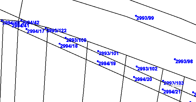 Parcela st. 2993/101 v KÚ Jemnice, Katastrální mapa