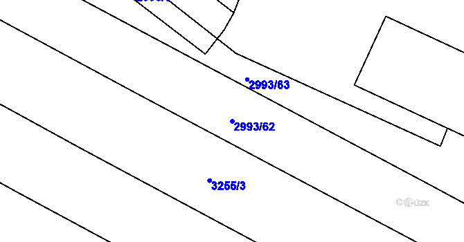 Parcela st. 2993/62 v KÚ Jemnice, Katastrální mapa