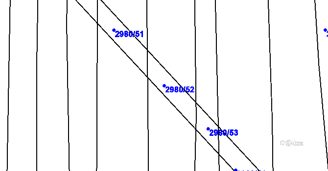 Parcela st. 2980/52 v KÚ Jemnice, Katastrální mapa