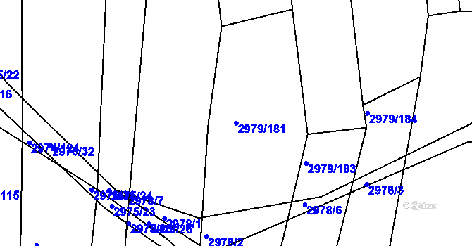 Parcela st. 2979/181 v KÚ Jemnice, Katastrální mapa