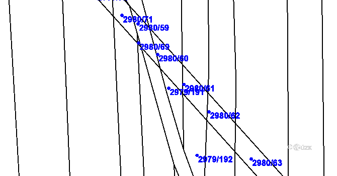 Parcela st. 2979/191 v KÚ Jemnice, Katastrální mapa