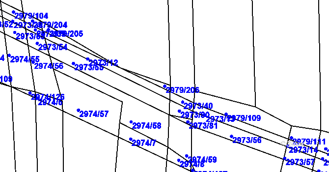 Parcela st. 2979/206 v KÚ Jemnice, Katastrální mapa