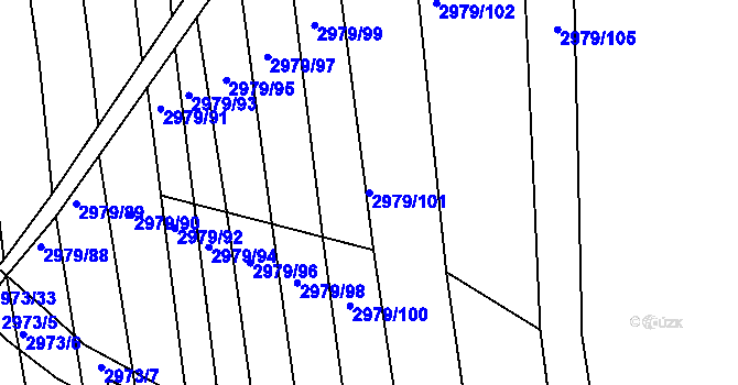 Parcela st. 2979/101 v KÚ Jemnice, Katastrální mapa