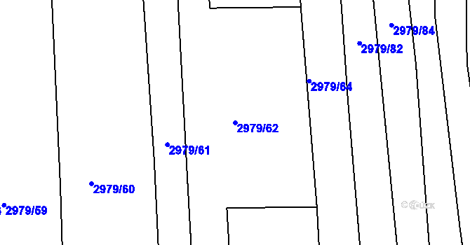 Parcela st. 2979/62 v KÚ Jemnice, Katastrální mapa