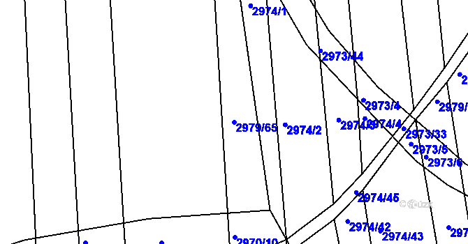 Parcela st. 2979/65 v KÚ Jemnice, Katastrální mapa