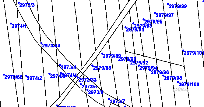 Parcela st. 2979/89 v KÚ Jemnice, Katastrální mapa