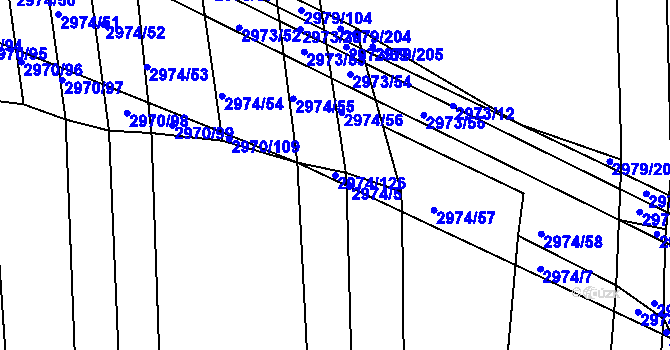 Parcela st. 2974/126 v KÚ Jemnice, Katastrální mapa