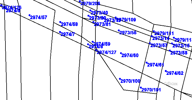 Parcela st. 2974/127 v KÚ Jemnice, Katastrální mapa