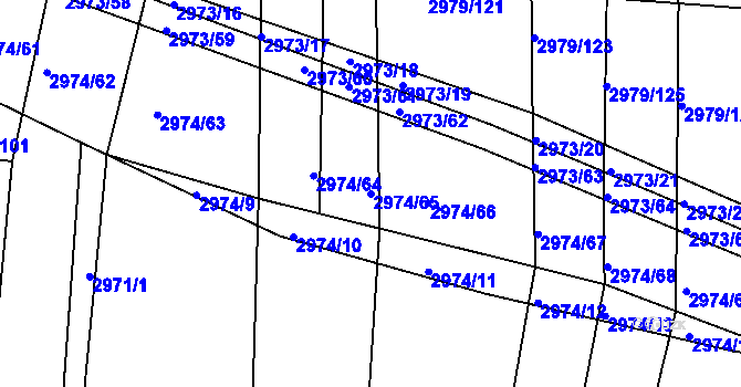 Parcela st. 2974/65 v KÚ Jemnice, Katastrální mapa