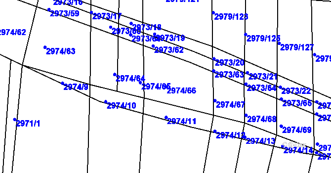 Parcela st. 2974/66 v KÚ Jemnice, Katastrální mapa