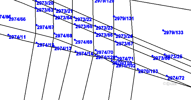 Parcela st. 2974/70 v KÚ Jemnice, Katastrální mapa