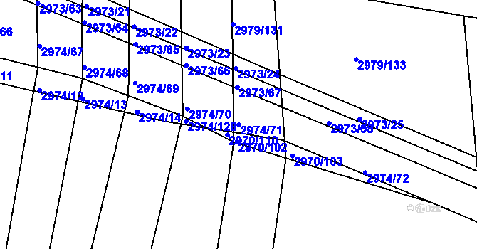Parcela st. 2974/71 v KÚ Jemnice, Katastrální mapa