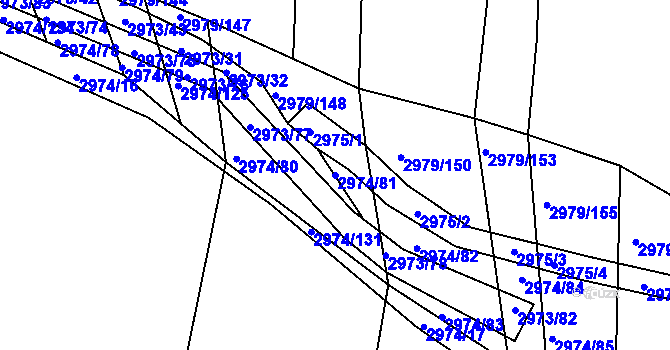 Parcela st. 2974/81 v KÚ Jemnice, Katastrální mapa