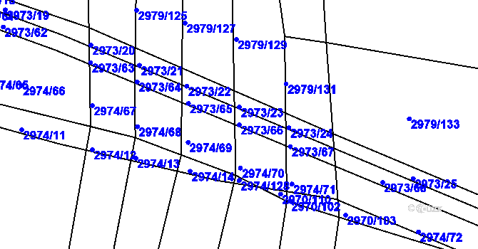 Parcela st. 2973/66 v KÚ Jemnice, Katastrální mapa
