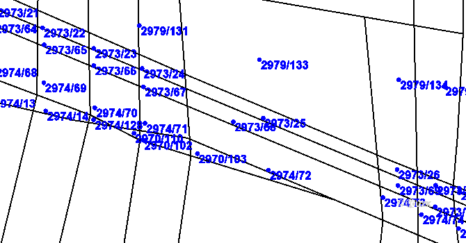 Parcela st. 2973/68 v KÚ Jemnice, Katastrální mapa