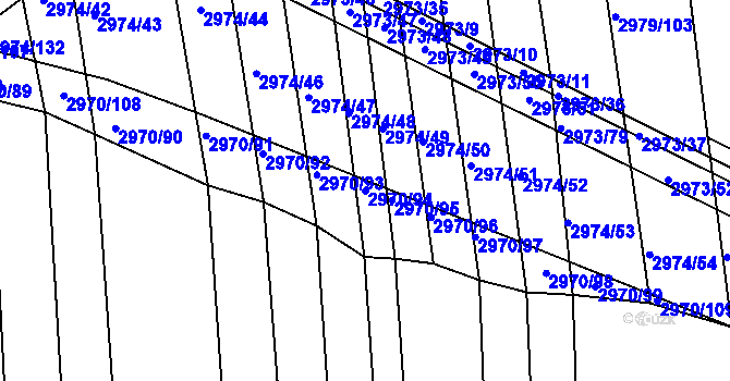Parcela st. 2970/94 v KÚ Jemnice, Katastrální mapa