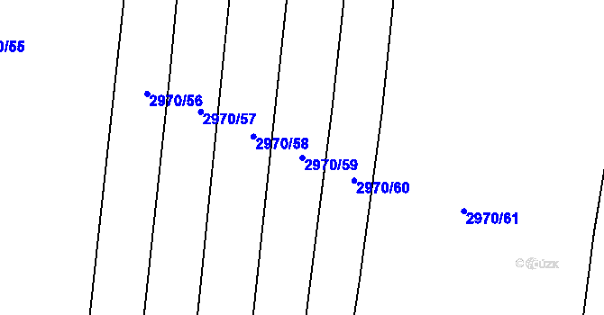 Parcela st. 2970/59 v KÚ Jemnice, Katastrální mapa