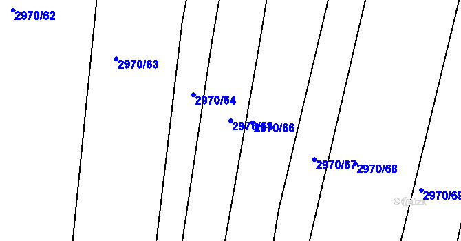 Parcela st. 2970/65 v KÚ Jemnice, Katastrální mapa