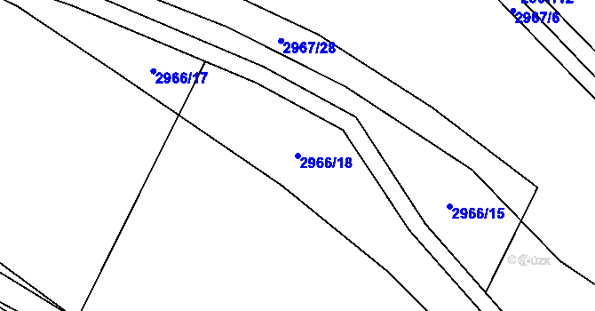 Parcela st. 2966/18 v KÚ Jemnice, Katastrální mapa