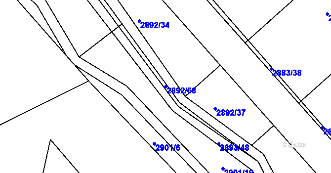 Parcela st. 2892/68 v KÚ Jemnice, Katastrální mapa
