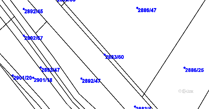 Parcela st. 2883/60 v KÚ Jemnice, Katastrální mapa