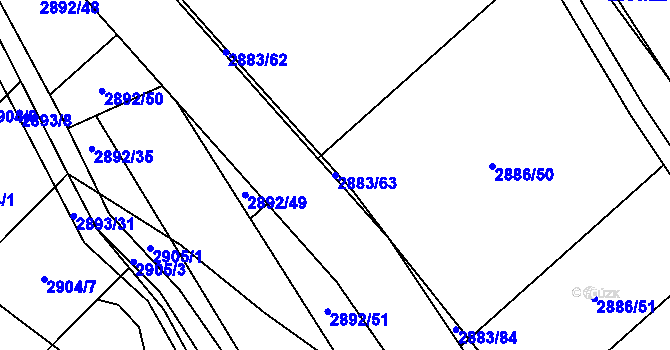 Parcela st. 2883/63 v KÚ Jemnice, Katastrální mapa